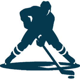 Silhouette of a hockey player representing sending your Elite Prospects profile link for promotion